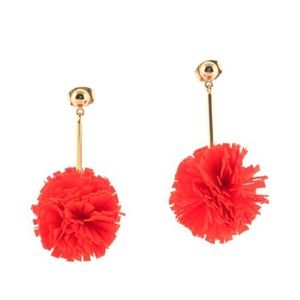Jcrew orange pom earrings